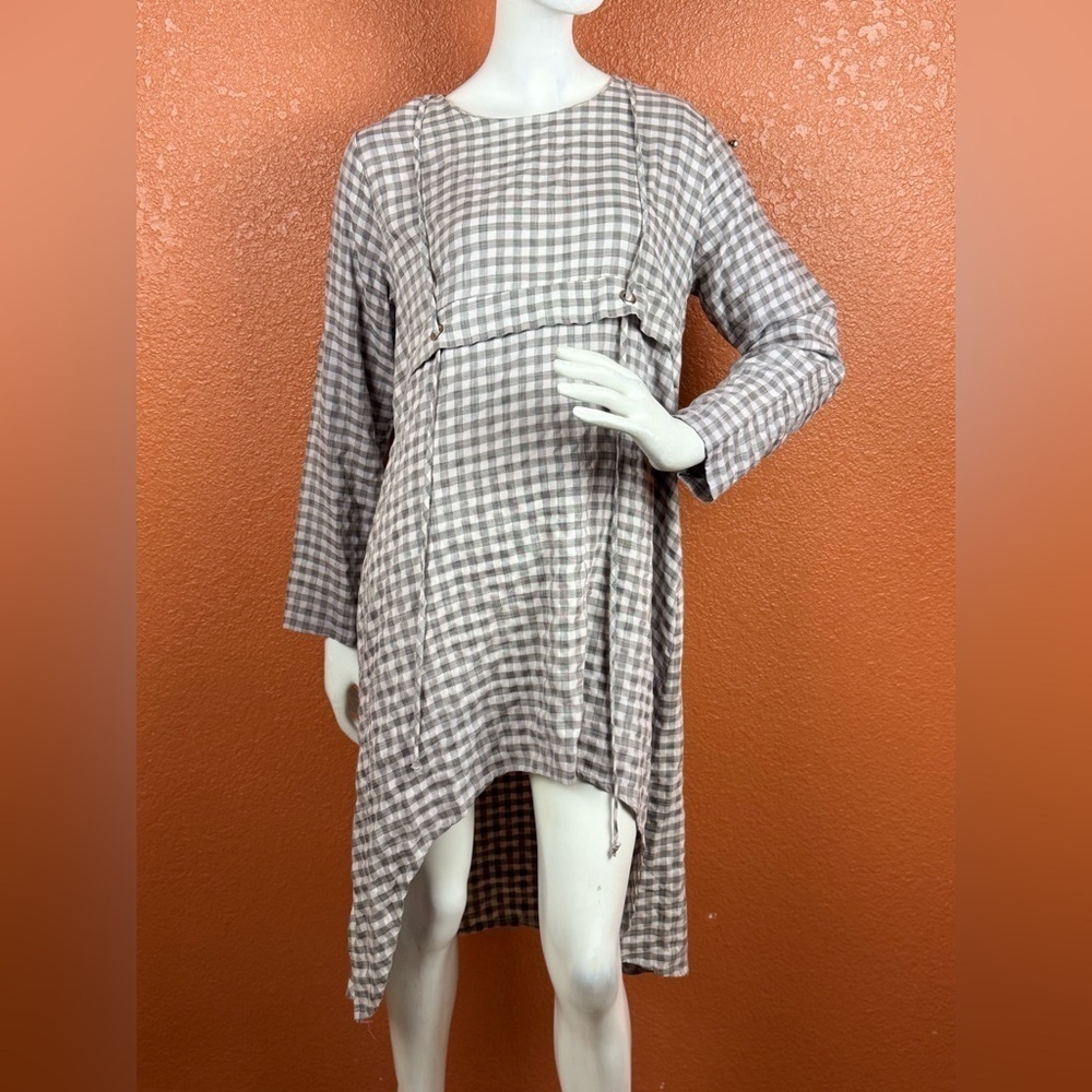 Unbranded Plaid Long Sleeve Dress Size 42 Made In Turkey.